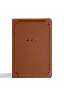 NASB Large Print Thinline Bible, Value Edition, Brown LeatherTouch, Red Letter, Presentation Page, Sewn Binding, Full-Color Maps, Easy-to-Read Bible Karmina Type