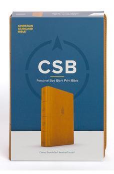 CSB Personal Size Giant Print Bible, Camel SuedeSoft LeatherTouch, Red Letter, Presentation Page, Footnotes, Full-Color Maps, Easy-to-Read Bible Serif Type