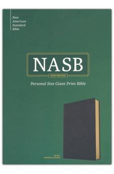 NASB Personal Size Giant Print Bible, Black Genuine Leather, Red Letter, Easy-to-Read Bible Karmina Type
