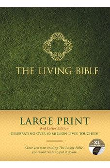 Living Bible Large Print Red Letter Edition (Hardcover, Green, Indexed)