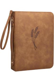 Bible Cover Case for Women Men, PU Leather Large Bible Case with Minimalist Debossed Design (Brown) - Biblestore.com