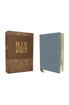 NIV Thinline Bible Comfort Print genuine buffalo leather blue