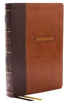 KJV Holy Bible with 73,000 Center-Column Cross References, Brown Leathersoft, Red Letter