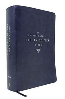 NIV Charles F. Stanley Life Principles Bible, 2nd Edition, Leathersoft, Blue, Thumb Indexed, Comfort Print