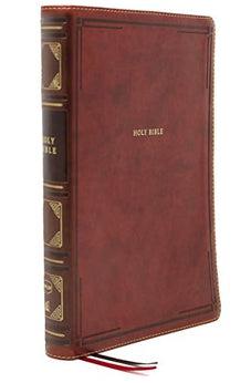 NKJV Reference Bible, Super Giant Print, Leathersoft, Brown, Thumb Indexed, Red Letter, Comfort Print