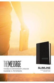The Message Slimline (Leather-Look, Charcoal/Black): The Bible in Contemporary Language