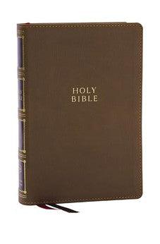 KJV Holy Bible Compact Bible with 43,000 Center-Column Cross References, Brown Leathersoft w/ Thumb Indexing, Red Letter
