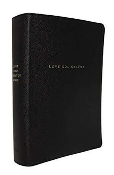 NET Love God Greatly Bible Genuine Leather Black Comfort Print