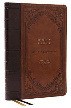 KJV Bible Giant Print Thinline Bible, Vintage Series, Leathersoft, Brown, Red Letter - Biblestore.com