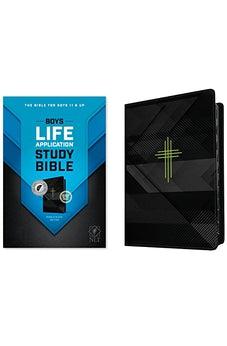 NLT Boys Life Application Study Bible, TuTone (LeatherLike, Neon/Black, Indexed)