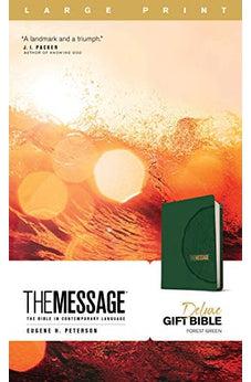 The Message Deluxe Gift Bible, Large Print (Leather-Look, Green): The Bible in Contemporary Language
