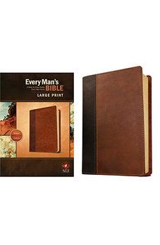 NLT, Every Man's Bible: Large Print, TuTone (LeatherLike, Brown/Tan)