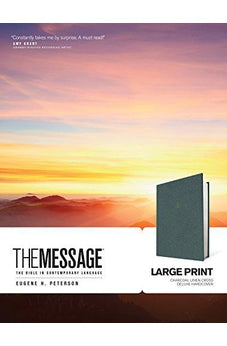 The Message Large Print (Hardcover Deluxe Charcoal Linen Cross): The Bible in Contemporary Language