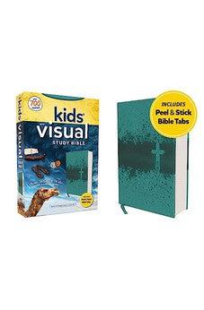 NIV Kids' Visual Study Bible, Leathersoft, Teal, Full Color Interior, Peel/Stick Bible Tabs