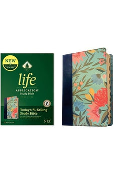 NLT Life Application Study Bible, Third Edition (Red Letter, LeatherLike, Teal Floral, Indexed)