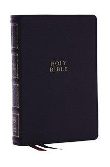 KJV Compact Bible with 43,000 Center-Column Cross References, Black Leather w/ Thumb Indexing, Red Letter