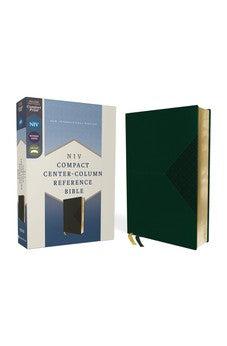 NIV Compact Center-Column Reference Bible, Leathersoft, Green, Red Letter - Biblestore.com