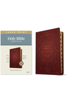 KJV Large Print Thinline Reference Holy Bible (Red Letter, LeatherLike, Ornate Burgundy, Indexed)