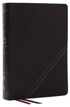 NKJV Word Study Reference Bible, Bonded Leather, Black, Red Letter, Thumb Indexed