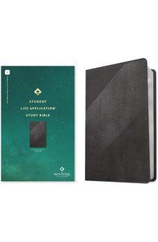 NLT Student Life Application Study Bible (LeatherLike, Charcoal Gray Striped, Red Letter, Filament Enabled)