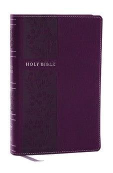 NKJV Personal Size Large Print Bible with 43,000 Cross References, Purple Leathersoft, Red Letter (Thumb Indexed)