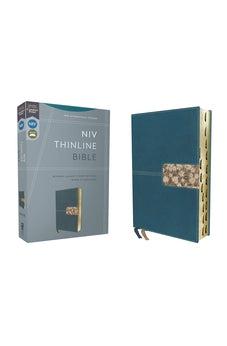 NIV, Thinline Bible, Leathersoft, Teal, Red Letter, Thumb Indexed, Comfort Print