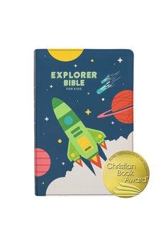 CSB Explorer Bible for Kids, Blast Off LeatherTouch, Indexed, Red Letter, Full-Color Design, Photos, Illustrations, Charts, Videos, Activities
