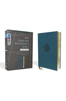 NIV Thinline Reference Bible, Large Print, Leathersoft, Teal, Red Letter