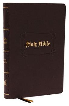 KJV Large Print Center-Column Reference Bible, Brown Leathersoft with Thumb Indexing, 53,000 Cross References, Red Letter