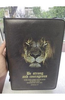 Be Strong and Courageous Bible Cover Brown XL (24122XL)