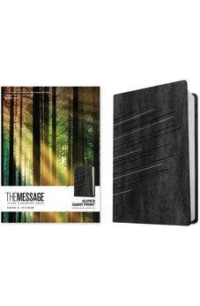 The Message Super Giant Print (Leather-Look, Charcoal/Silver) - Biblestore.com