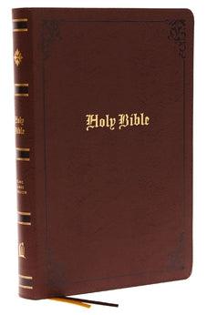 KJV Large Print Center-Column Reference Bible, Brown Bonded Leather with Thumb Indexing, 53,000 Cross References, Red Letter, Comfort Print