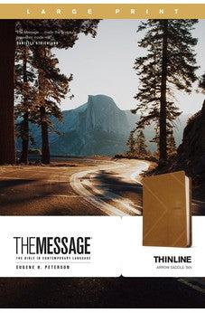 The Message Thinline Bible, Large Print (Leather-Look, Arrow Saddle Tan)