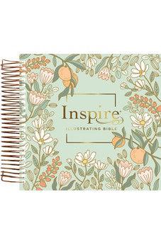 NLT DaySpring Inspire Illustrating Bible (Spiral Bound, Mint Floral Garden, Filament Enabled)