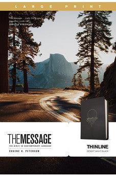The Message Thinline Bible, Large Print (Leather-Look, Desert Night Black)