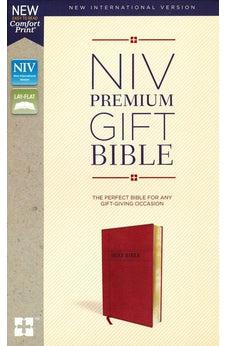 NIV, Premium Gift Bible, Leathersoft, Burgundy, Red Letter Edition, Comfort Print