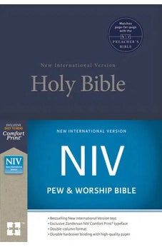 NIV, Pew and Worship Bible, Hardcover, Blue, Comfort Print 9780310446279