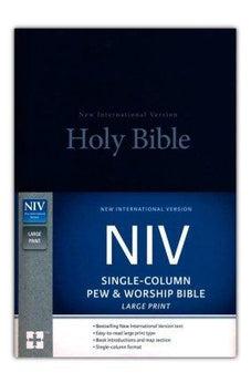 NIV, Single-Column Pew and Worship Bible, Large Print, Hardcover, Blue 9780310446453