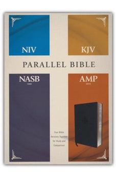 NIV KJV NASB Amplified Parallel Bible, Leathersoft, Black
