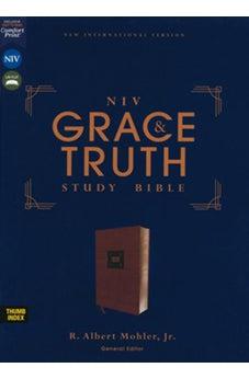 NIV Grace and Truth Study Bible, Leathersoft, Brown, Red Letter, Thumb Indexed, Comfort Print