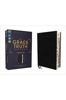 NIV Grace and Truth Study Bible, Large Print, European Bonded Leather, Black, Red Letter, Thumb Indexed, Comfort Print