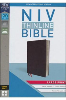 NIV, Thinline Bible, Large Print, Bonded Leather, Black, Indexed, Red Letter Edition, Comfort Print