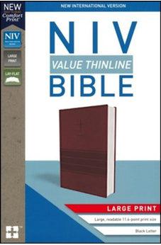 NIV, Value Thinline Bible, Large Print, Leathersoft, Burgundy, Comfort Print 9780310448525