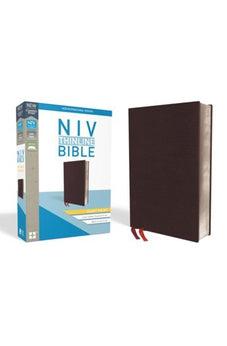 NIV, Thinline Bible, Giant Print, Bonded Leather, Burgundy, Indexed, Red Letter Edition, Comfort Print