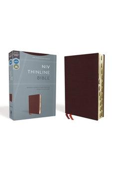 NIV, Thinline Bible, Bonded Leather, Burgundy, Indexed, Red Letter Edition, Comfort Print 9780310448808