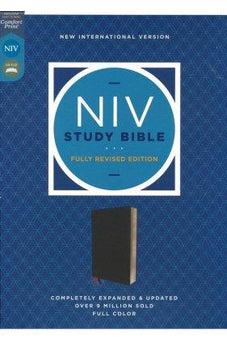 NIV Study Bible Fully Revised Edition bonded leather black (red letter) 9780310448976