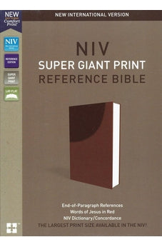 NIV, Super Giant Print Reference Bible, Leathersoft, Brown, Red Letter Edition, Comfort Print