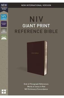 NIV Reference Bible, Giant Print, Leather-Look, Burgundy, Red Letter Edition, Indexed, Comfort Print 9780310449447
