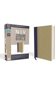 NIV, Thinline Reference Bible, Cloth over Board, Blue/Tan, Red Letter Edition, Comfort Print 9780310449621