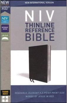 NIV, Thinline Reference Bible, Bonded Leather, Black, Red Letter Edition, Indexed, Comfort Print